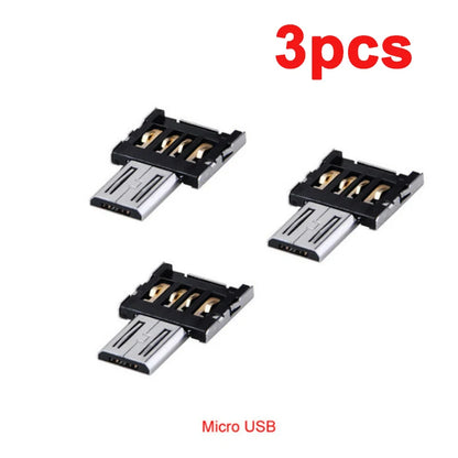 1-10PCS OTG Micro USB to Type-C Adapter – USB-C Male to USB 2.0 Female Data Connector for MacBook, Samsung, Xiaomi, Huawei, Android Phones