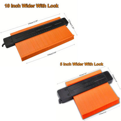 Wider Contour Gauge Profile Tool: 5Inch/10Inch with Adjustable Lock - Precisely Copy Irregular Shapes for Duplicator Measurement