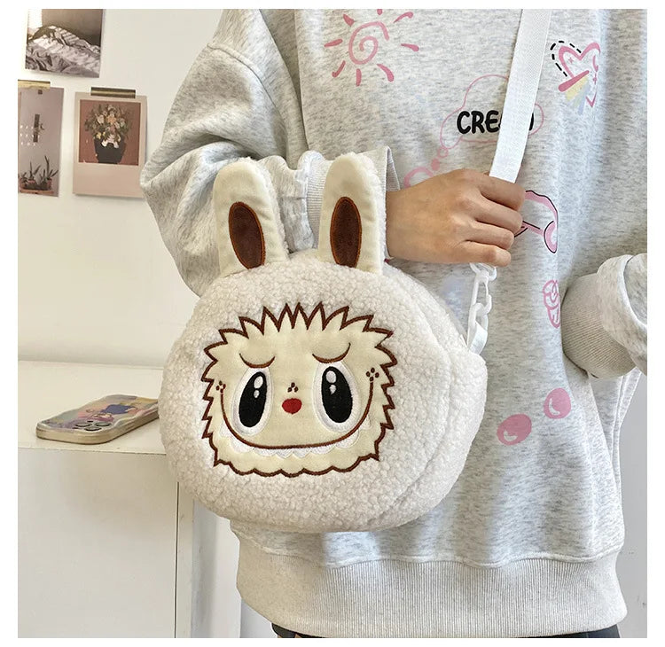 Labu Cartoon Crossbody Plush Bag – Kids Backpack & Shoulder Bag Doll Change Purse, Perfect Gift for Girls