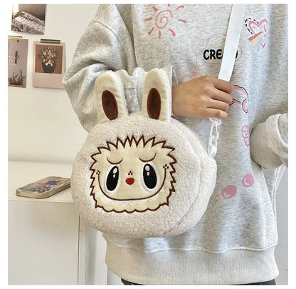 Labu Cartoon Crossbody Plush Bag – Kids Backpack & Shoulder Bag Doll Change Purse, Perfect Gift for Girls