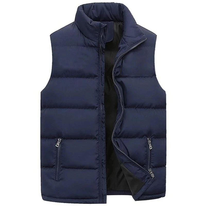 Men's Windproof Vest - Sleeveless Winter Jacket, Warm Cotton Down Waistcoat, Thick Casual Coat for Men