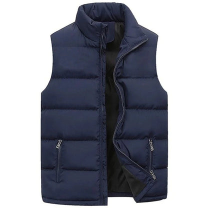 Men's Windproof Vest - Sleeveless Winter Jacket, Warm Cotton Down Waistcoat, Thick Casual Coat for Men