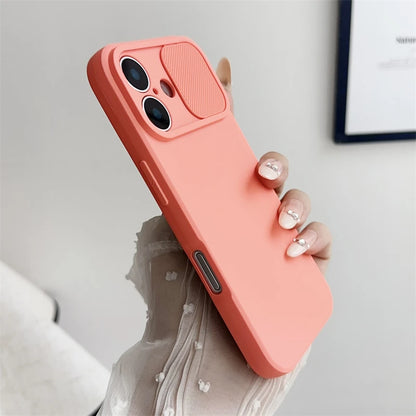 iPhone Slide Camera Lens Protector – Soft Silicone Shockproof Bumper Case for iPhone 7-16