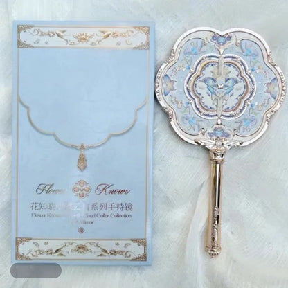 Flower Knows Angel Series Handheld Mirror – White, Black & Pink Compact Mirror