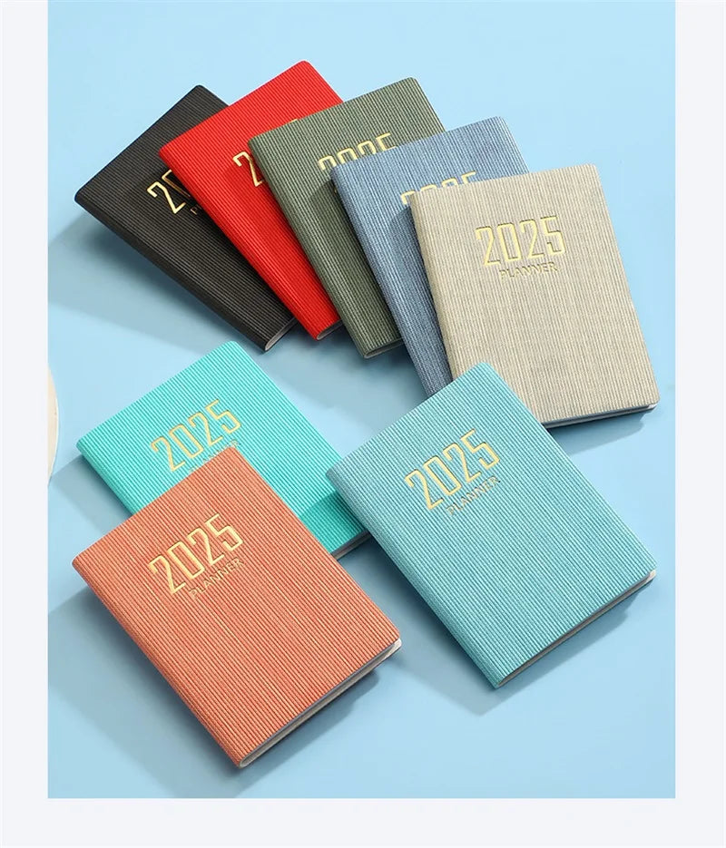 2025 A7 Pocket Planner – 365 Day PU Cover Notebook, Daily & Weekly Calendar, Office & School Agenda
