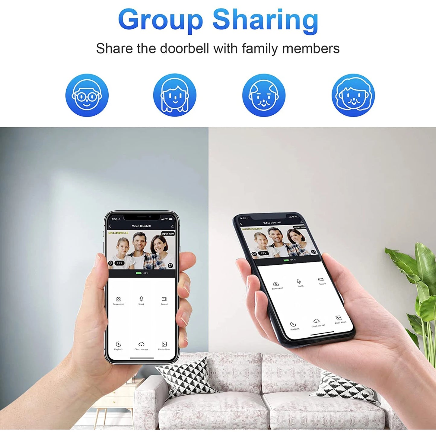 1080P Wireless Video Doorbell — WiFi Smart Doorbell with Tuya, Night Vision, Motion Detection & Two-Way Intercom for Home