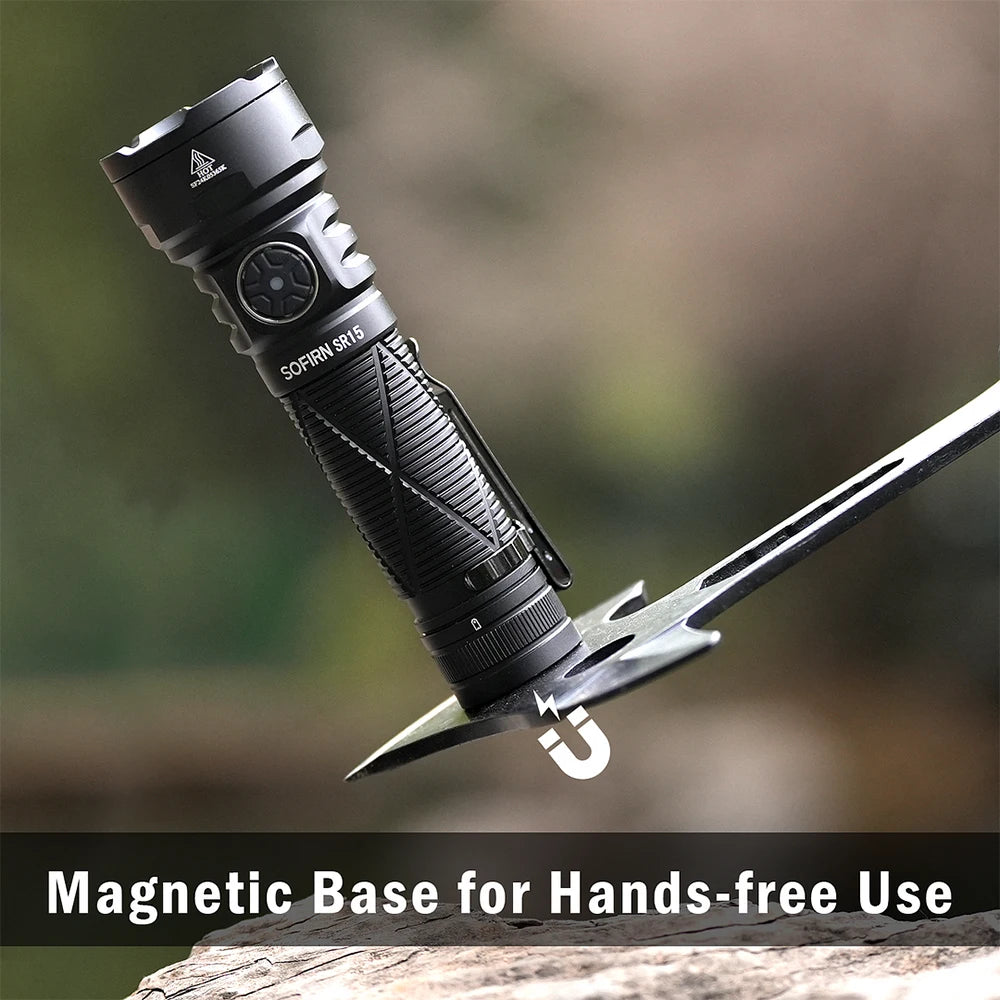 Sofirn SR15 Flashlight – 4500 Lumen SFT25R LED, 21700 USB-C Rechargeable Torch with 5V/3A Charge