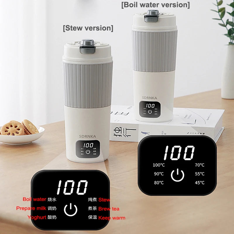 650ml Portable Electric Kettle — Travel Water Boiler with Temperature Control, LED Display Smart Teapot