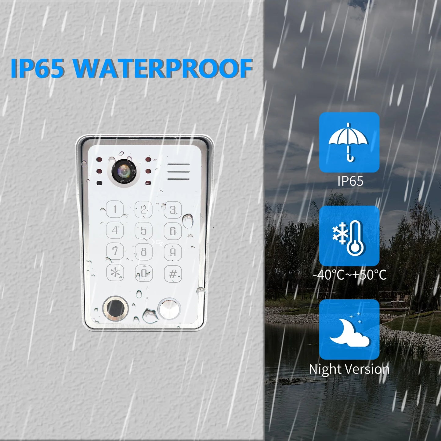 Fingerprint 5-in-1 WiFi Video Doorbell — Tuya Smart 1080P Touch Intercom System for Home Security