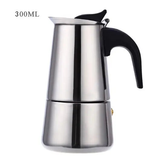 2/4/6/9 Cup Stainless Steel Moka Coffee Maker — Stovetop Espresso, Mocha & Latte Pot for Kitchen WF1111