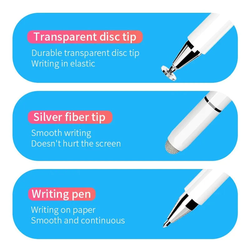 4-in-1 Universal Capacitive Stylus Pen - Magnetic Adsorption, No Battery Needed, with Ink Screw Tip for Android, iPhone, Touch Screens