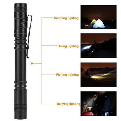 Pen Doctor Mini LED Flashlight - 13cm Portable White Light Torch for Dentists, Nurses, Camping, and Hiking Adventures