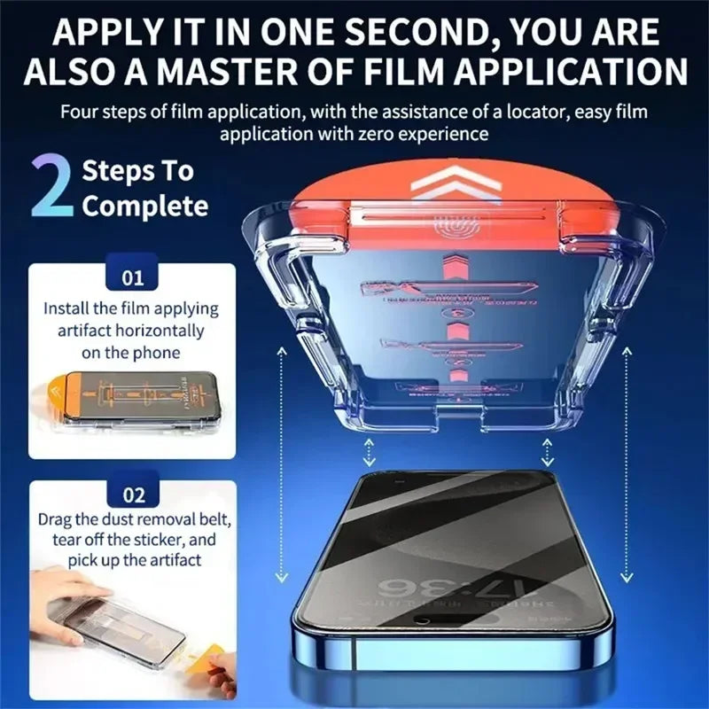 Anti-Spy Privacy Screen Protector for iPhone 11–16 Series – Dust-Free Glass for Pro Max, Mini, Plus, XS, XR, 7, 8