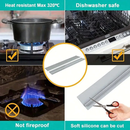 Silicone Gap Strip for Kitchen – Gas Stove Sealing, Anti-Oil & Anti-Stain Silicone Seal Insert
