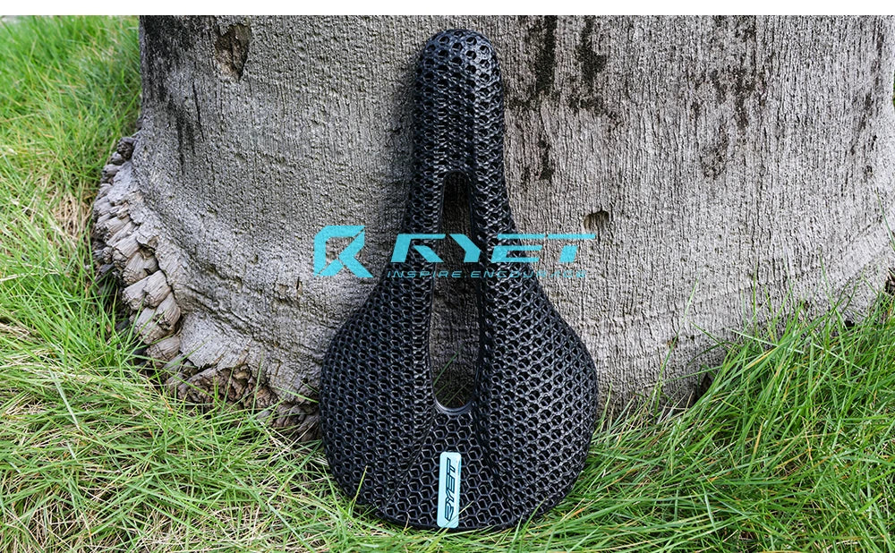 RYET 3D Printed Carbon Bike Saddle — 140/142mm Super Light EVA Road & MTB Racing Seat Cushion