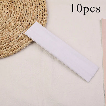 10 Pcs Elastic Hair Bands - Solid Color Fashion Headbands for Women, Sports, Running, Fitness, Yoga & Makeup Accessories