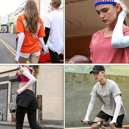 1 Pair Cooling Arm Covers – Summer Sun Protection Ice Silk Sleeves for Men and Women, Ideal for Cycling, Outdoor Sports, Golf, and Running