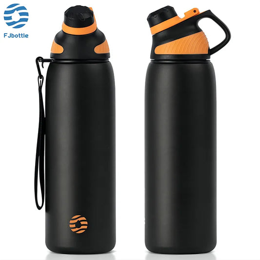 FEIJIAN 1000ml Stainless Steel Vacuum Flask - Insulated Thermos with Magnetic Lid for Outdoor Sports, Cold Retention
