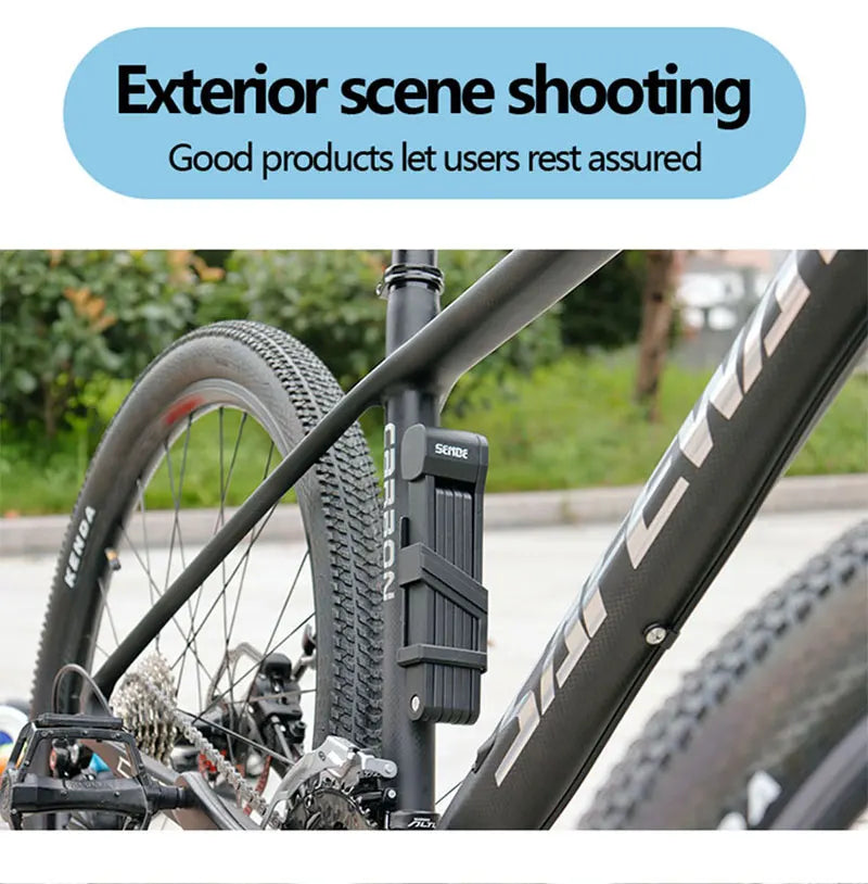 Folding Bicycle Chain Lock – Portable Anti-Theft E-Bike Cable Padlock, Compact Safety Lock for Bikes