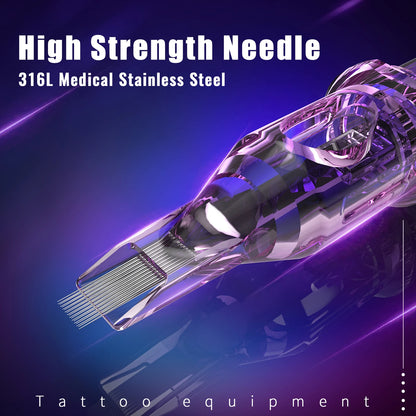 10pcs Disposable Tattoo Cartridge Needles – RL, RS, RM, M1 Series for Eyebrow, Eyeliner & Permanent Makeup