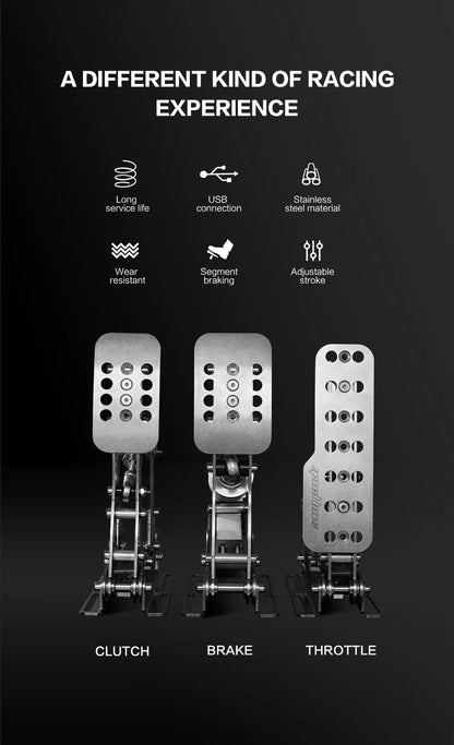 SIMJACK UT Sim Racing Pedals – PC Racing Simulator, Pressure Sensor Load Cell & HE Hydraulic Pedal