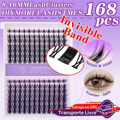 LAKANAKU Invisible Bond Lash Fairy Cluster – Wispy Manga & Manhua Style DIY Eyelash Fans