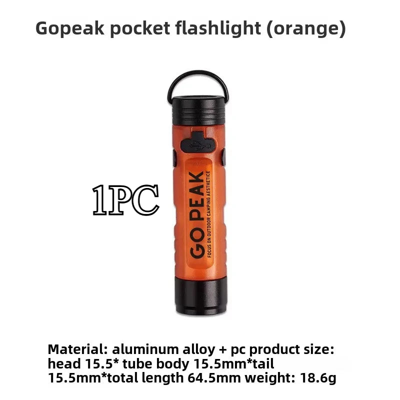 GOPEAK Mini Pocket Flashlight – Outdoor Key Clip LED Cap Light, Long-Lasting Emergency & Disaster Relief 5050 Small Torch