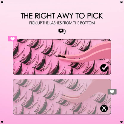 WOSHEER Manga Lash Clusters Kit – Clear Fairy Wet-Look Spiky Individual Anime Eyelashes