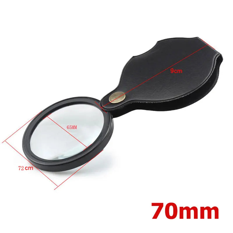 10X Folding Magnifier – Portable Handheld Loupe for Jewelry & Reading, Mini Pocket Lens for Elderly (50/60/70mm)