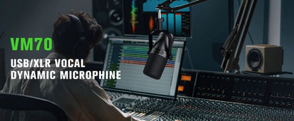 Professional Dynamic Microphone – Selectable Frequency Response Mic for Studio Recording & Performance Vocals, Compatible with Shure SM7B