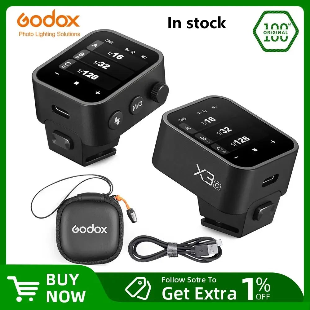 Godox X3 TTL HSS Wireless Flash Trigger – 2.4G Transmitter with OLED Touch Screen, Quick Charge for Canon, Nikon, Sony, Fujifilm