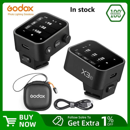 Godox X3 TTL HSS Wireless Flash Trigger – 2.4G Transmitter with OLED Touch Screen, Quick Charge for Canon, Nikon, Sony, Fujifilm