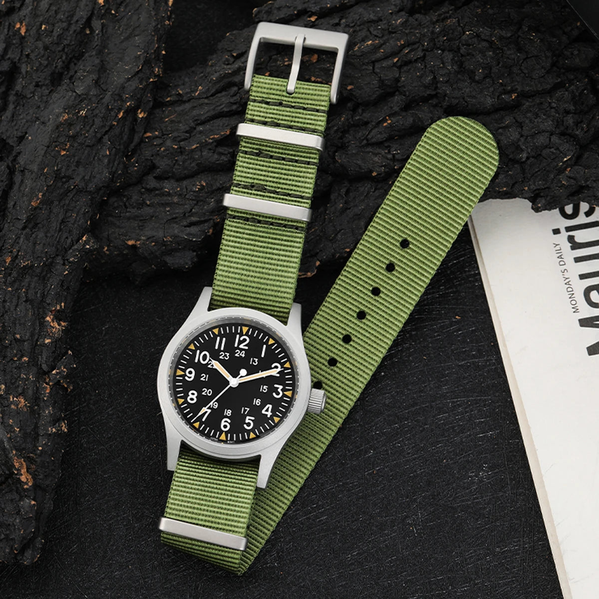 Militado ML05 Vintage Quartz Watch 38mm with VH31 Movement, Domed Sapphire Crystal, AR Coating & Luminous Dial