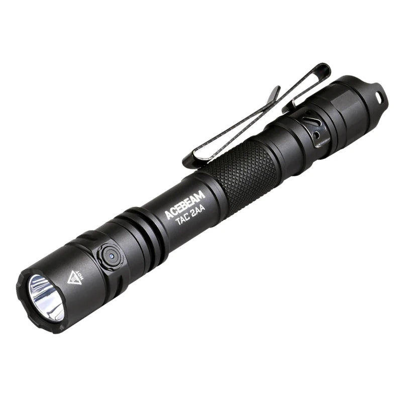 ACEBEAM TAC 2AA LED Flashlight — 1600 Lumen Portable EDC Torch, 181m Beam, USB-C Rechargeable with Dual Buttons