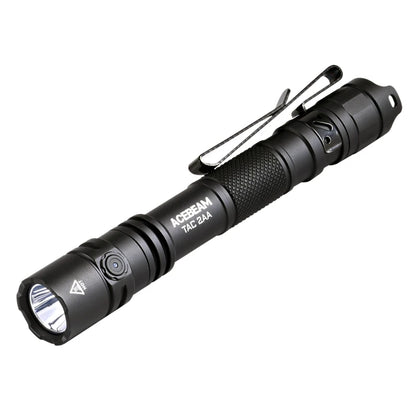 ACEBEAM TAC 2AA LED Flashlight — 1600 Lumen Portable EDC Torch, 181m Beam, USB-C Rechargeable with Dual Buttons
