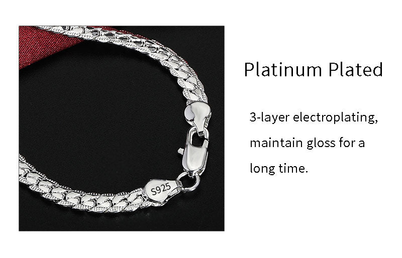 18K Gold/Silver 6mm Full Sideways Necklace – 8/18/20/24 Inch Chain for Women & Men, Fashion Wedding & Engagement Jewelry