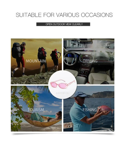 Vintage Small Oval Sunglasses for Women – Luxury Brand Designer Retro Black & Red UV400 Eyewear