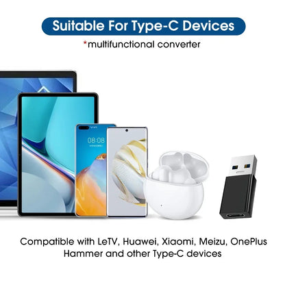 USB-C to USB-A Adapter – High-Speed Type-C to USB 3.0 Converter for Phones, Keyboards, and Data Transfer