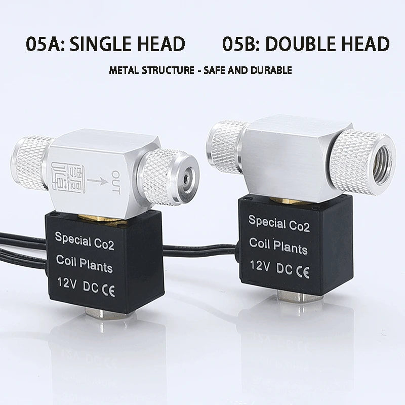 ZRDR Aquarium CO2 Solenoid Valve Regulator – 110V-220V Electric Magnetic Valve for Fish Tanks, Low Temperature, EU/US DC12V