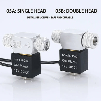 ZRDR Aquarium CO2 Solenoid Valve Regulator – 110V-220V Electric Magnetic Valve for Fish Tanks, Low Temperature, EU/US DC12V