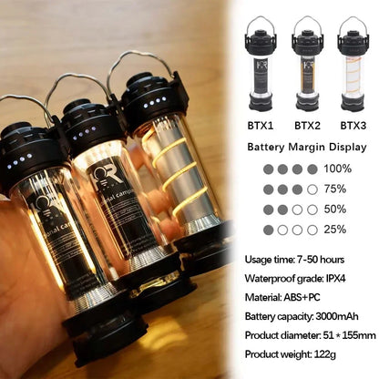 BATOT 3000mAh LED Camping Light - USB Rechargeable Lantern & Flashlight with 5 Lighting Modes for Tents & Emergencies