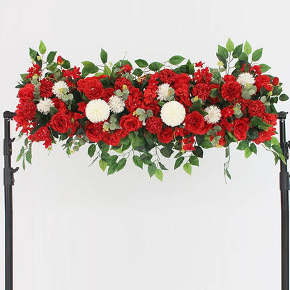 DIY Wedding Flower Wall Decoration - Silk Peonies Rose Artificial Floral Row Decor, Arch Backdrop, Arrangement Supplies ( 50/100cm )