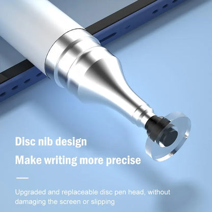 Dual-Head Capacitive Pen: Disc & Silicone Head Stylus for Painting, Office Work, Mobile Phones & Tablets - Retouching Dual-Purpose Capacitive Pen