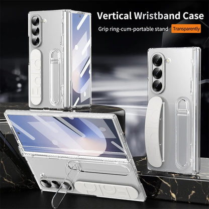 Wristband Hinge Phone Case for Samsung Galaxy Z Fold 3-7 – With Pen Slot & S Pen, Screen Protector Cover