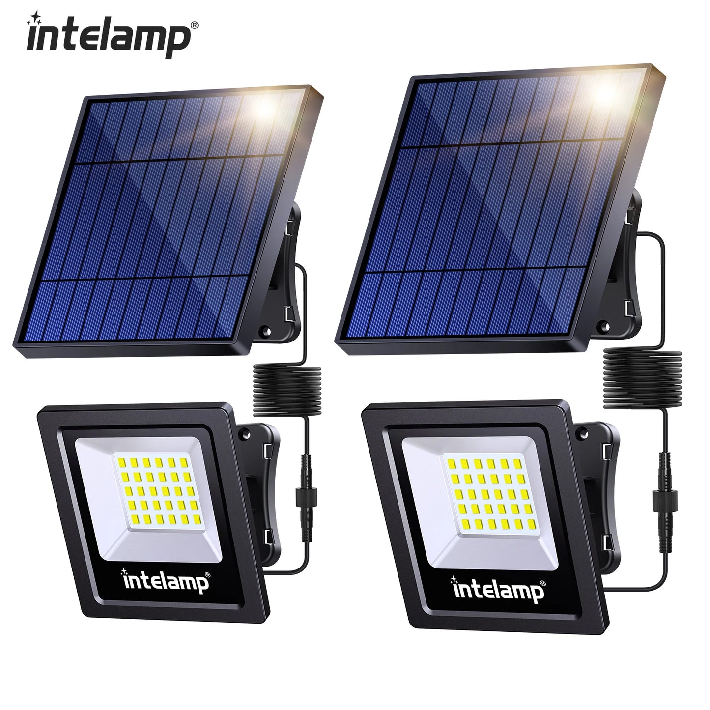 2PCS Solar Outdoor Street Lights — Super Bright IP65 Waterproof for Garden & Patio