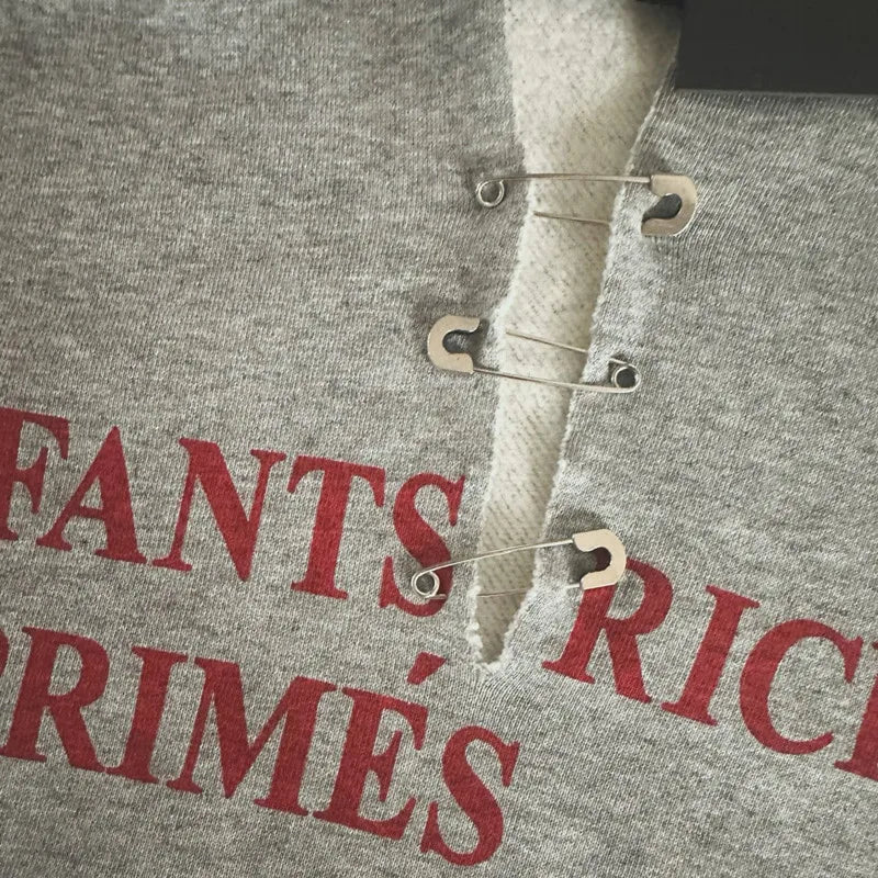 2025SS Ripped E.R.D. Hoodie – Men & Women Slogan Print Short Wide Sweatshirt