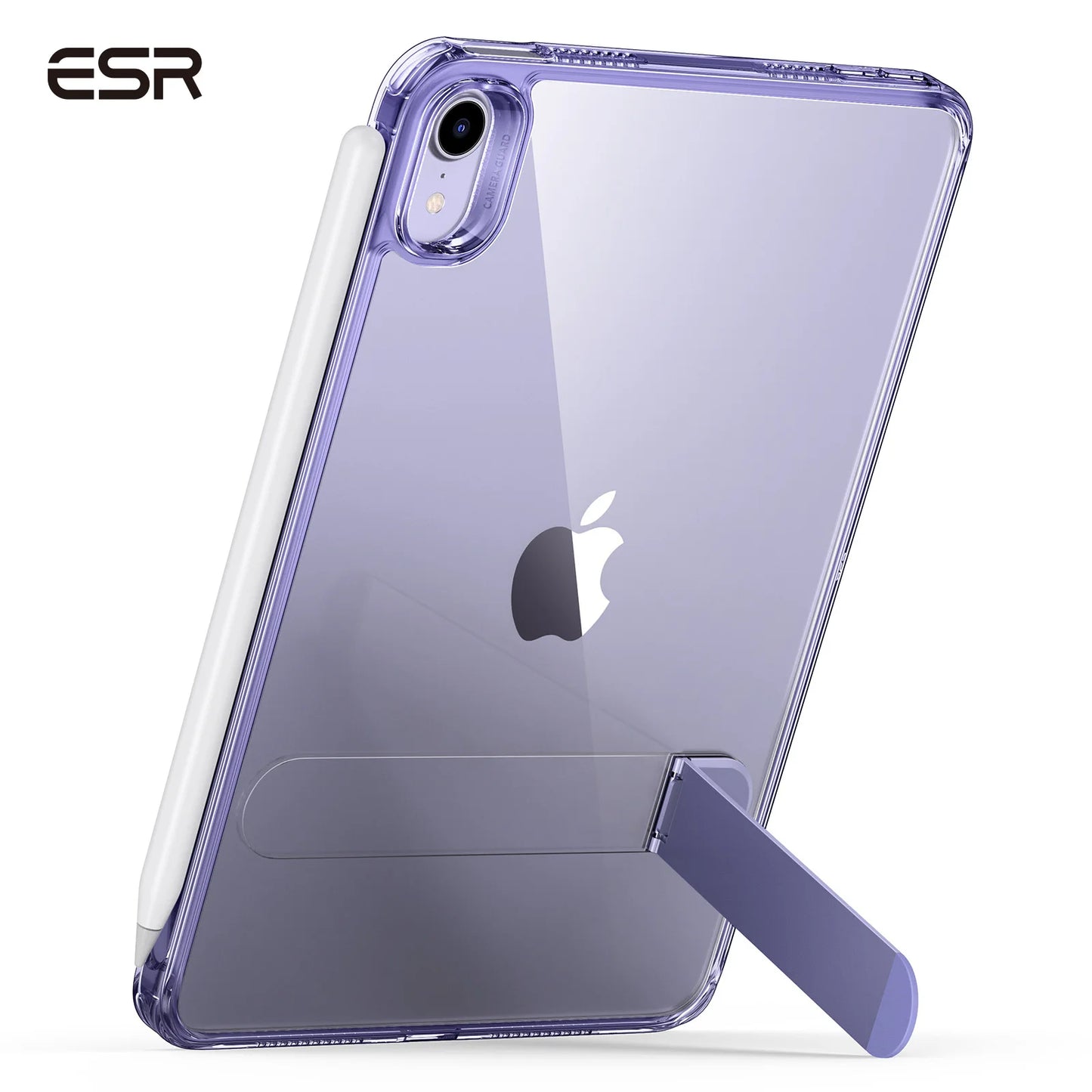 ESR Kickstand Case for iPad Mini 6/7 – Hybrid Protection Clear Back Cover with Stand & Pencil Support