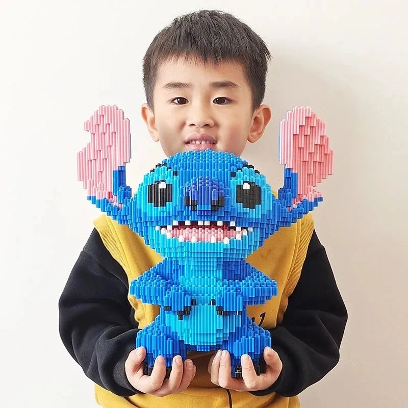 Kawaii Disney Stitch Building Block Toy – Giant Assembly Statue for Kids Birthday Gift & Desk Decoration