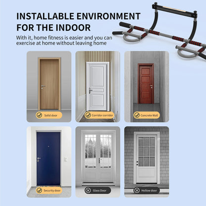 LeikeFitness Pull-Up Bar AB7010 — Adjustable Portable Door Frame Bar for Upper Body Home Workouts