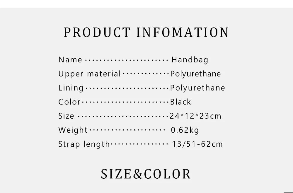 CH Fashion Women’s Shoulder Bag – Large Capacity Casual PU Leather Handbag with Embossed Letters